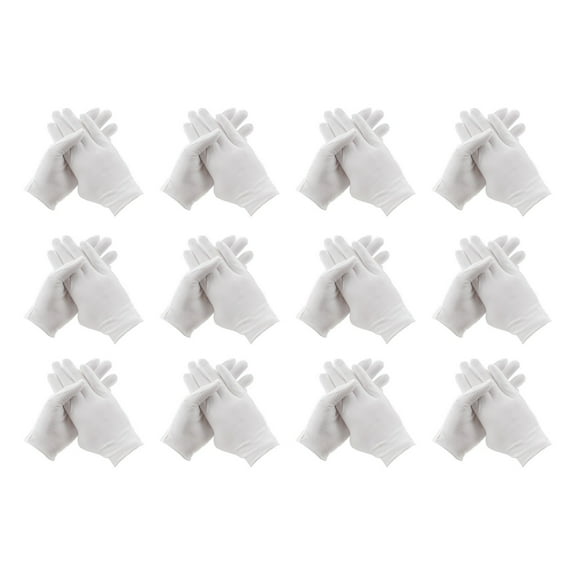 Goohae 12-Pair White Cotton Gloves for Cleaning Or Crafts Clearance! Gloves |White Gloves - 12 Pairs