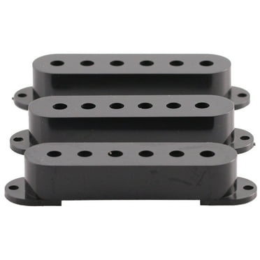 Seismic Audio Black Single Coil Pickup Covers for Fender Strat Guitar - Pack of 3 Black - SAGA12