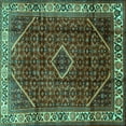 thumbnail image 1 of Ahgly Company Machine Washable Indoor Square Persian Turquoise Blue Traditional Area Rugs, 3' Square, 1 of 4