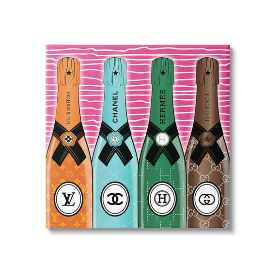 Stupell Industries Bold Glam Bottles Food & Beverage Painting Gallery Wrapped Canvas Art Print Wall Art, 17 x 17