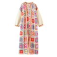 thumbnail image 2 of Suéter de punto tipo cárdigan largo a cuadros estilo abuela hecho a mano para mujer de verano de estilo europeo y americano, 2 of 4
