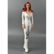 thumbnail image 4 of Ounissouiy Mono de cuero PU blanco con ropa femenina a escala 1/6 con estampado negro Type3, 4 of 6