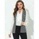 thumbnail image 2 of INSPIRE CHIC Chaqueta sin mangas con solapa de tweed a cuadros para mujer con bolsillos Negro XS, 2 of 5