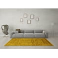 thumbnail image 3 of Ahgly Company Machine Washable Indoor Square Oriental Yellow Industrial Area Rugs, 8' Square, 3 of 4