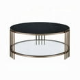 thumbnail image 5 of Abio Coffee Table, 35 Inch, Round Sintered Stone Top, Black and Gold, 5 of 5
