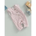 thumbnail image 3 of Bagilaanoe Newborn Baby Girl Boys Summer Jumpsuit Striped Sleeveless Bodysuit 6M 12M 18M 24M Infant Casual One Piece Romper, 3 of 8