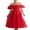 Red, variant on Women 2023 Off Shoulder Summer Midi Dress Puffy Short Sleeve Square Neck Smocked Gingham Tulle Tiered Ruffle Dresses