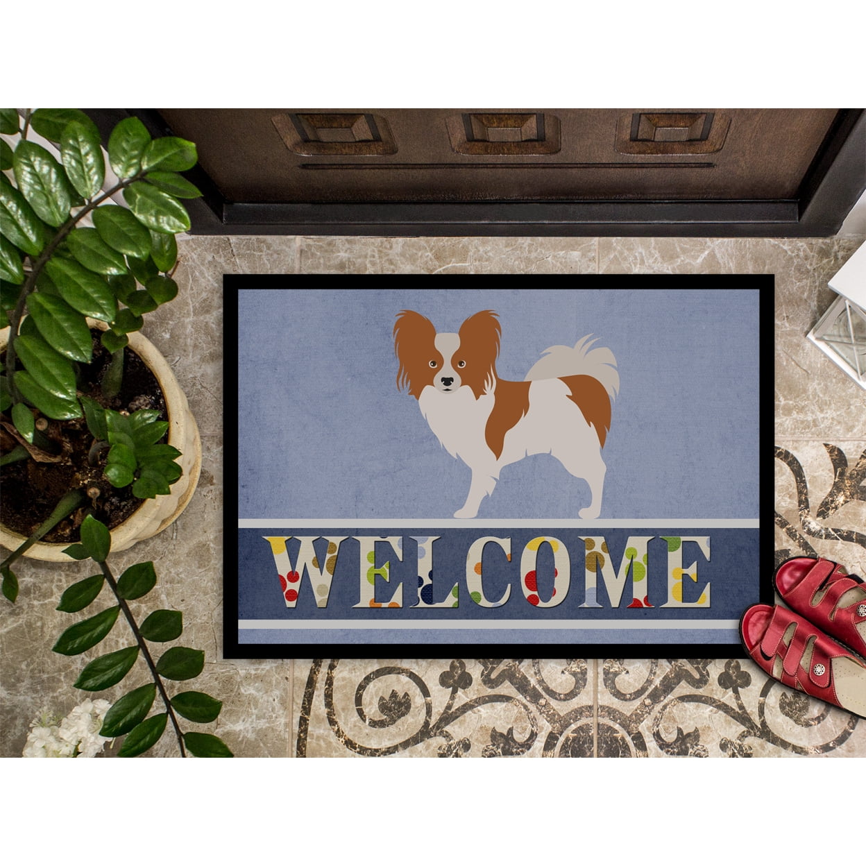 Papillon Welcome Door Mat