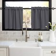 thumbnail image 2 of Paokuoon Unlined Valance Blackout Valance Thickened High Shading Solid Color Kitchen Bathroom Soft Silky Window Decoration 2Pcs, 2 of 8