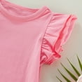thumbnail image 4 of Toddler Newborn Baby Girl Short Flying Sleeve T Shirts Cotton Tee Tops Candy Color Shirt Summer Clothes 0-4 T, 4 of 7