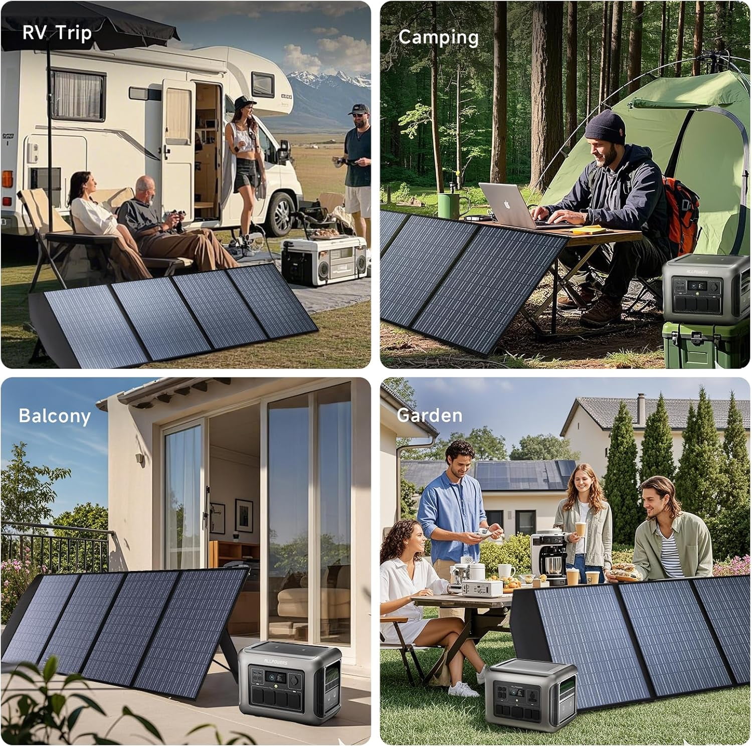 ALLPOWERS Beige R600 Solar Generator Kit, 200W Foldable Solar Panel with 299Wh 600W Portable Power Station, Solar Charger Set for Camping Home Power Outage [Shipping Separately]