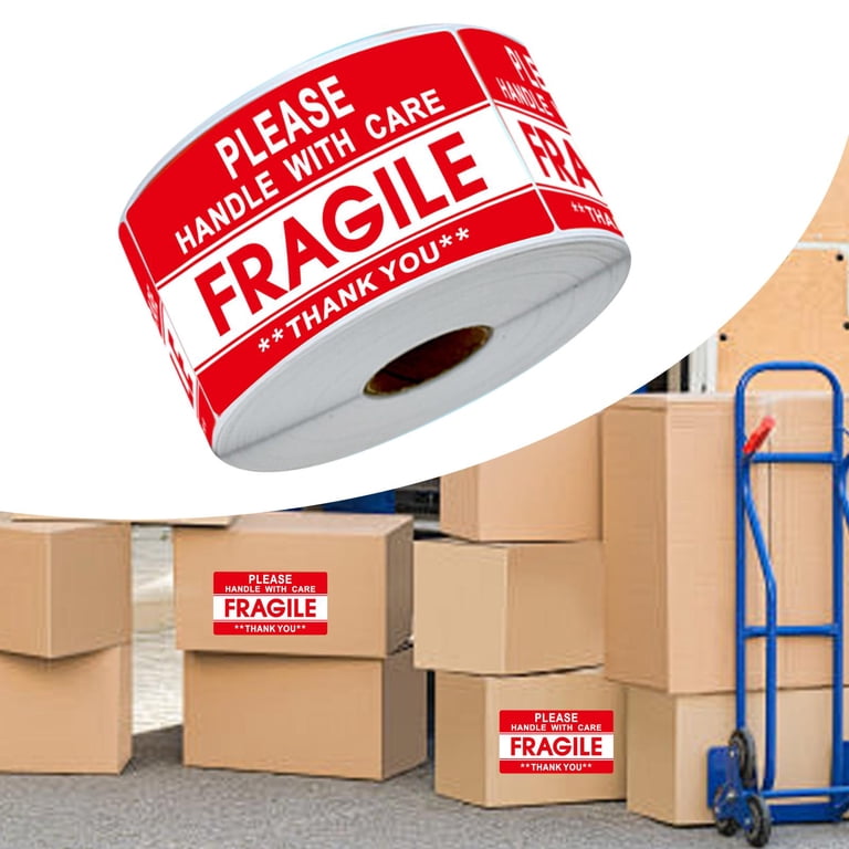 Fragile Stickers For Moving 1200 Fragile Stickers - 2x3 Inch Yellow ...