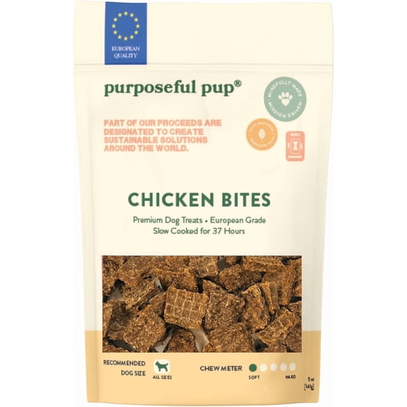 Purposeful Pup Chicken Bites Dog Treats – Natural Single Ingredient, Grain‑Free Chews for Dogs, 5 oz