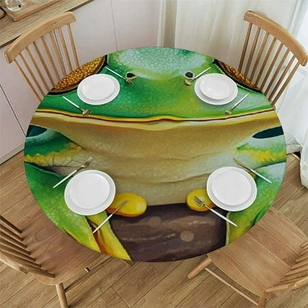 

Patifu Frog Eyes Branch Round Tablecloth Stain-Resistant Washable 100% Polyester Waterproof Tablecloth for Indoor Outdoor Restaurants Weddings Parties 38 -42
