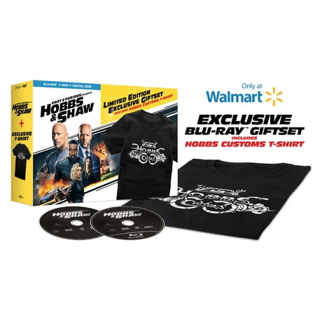 Fast & Furious Presents: Hobbs & Shaw (Walmart Exclusive) (Blu-ray + DVD + Digital Copy + HOBBS Customs T-Shirt size: L)
