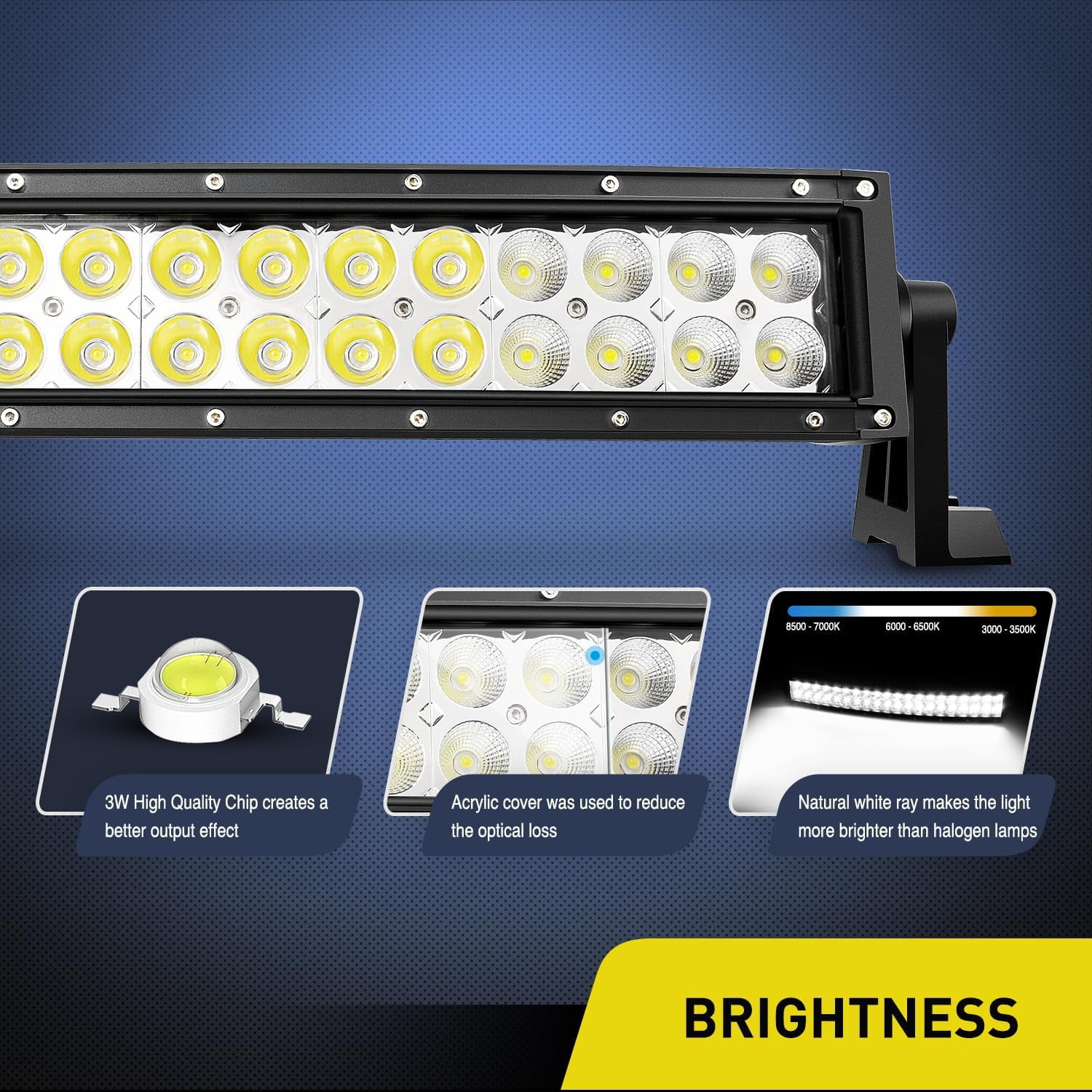 Nilight - LED Light Bar 22Inch 120W Curved Spot Flood Combo LED Driving Lamp Off Road Lights LED Work Light for Trucks Boat Jeep Lamp