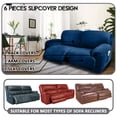thumbnail image 2 of Funda para muebles ULTICOR, reclinable, 2 plazas, terciopelo azul marino, 2 of 6