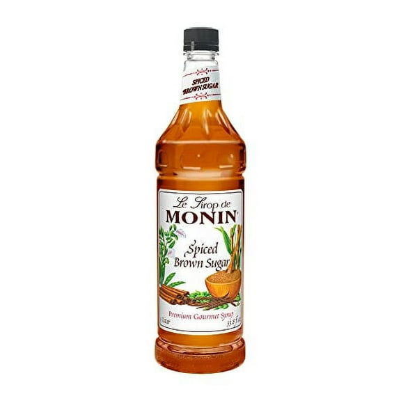 Monin - Spiced Brown Sugar Syrup, Sweet With Hints of Cinnamon, Natural Flavors, Great for Coffee, Desserts, Ciders, and Cocktails, Non-GMO, Gluten-Free (1 Liter)