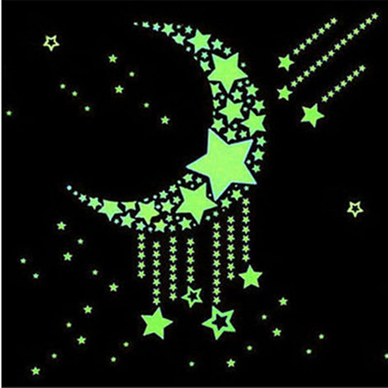 Glow In The Dark Wall Or Ceiling Stars 100 Pieces Luminous Decal