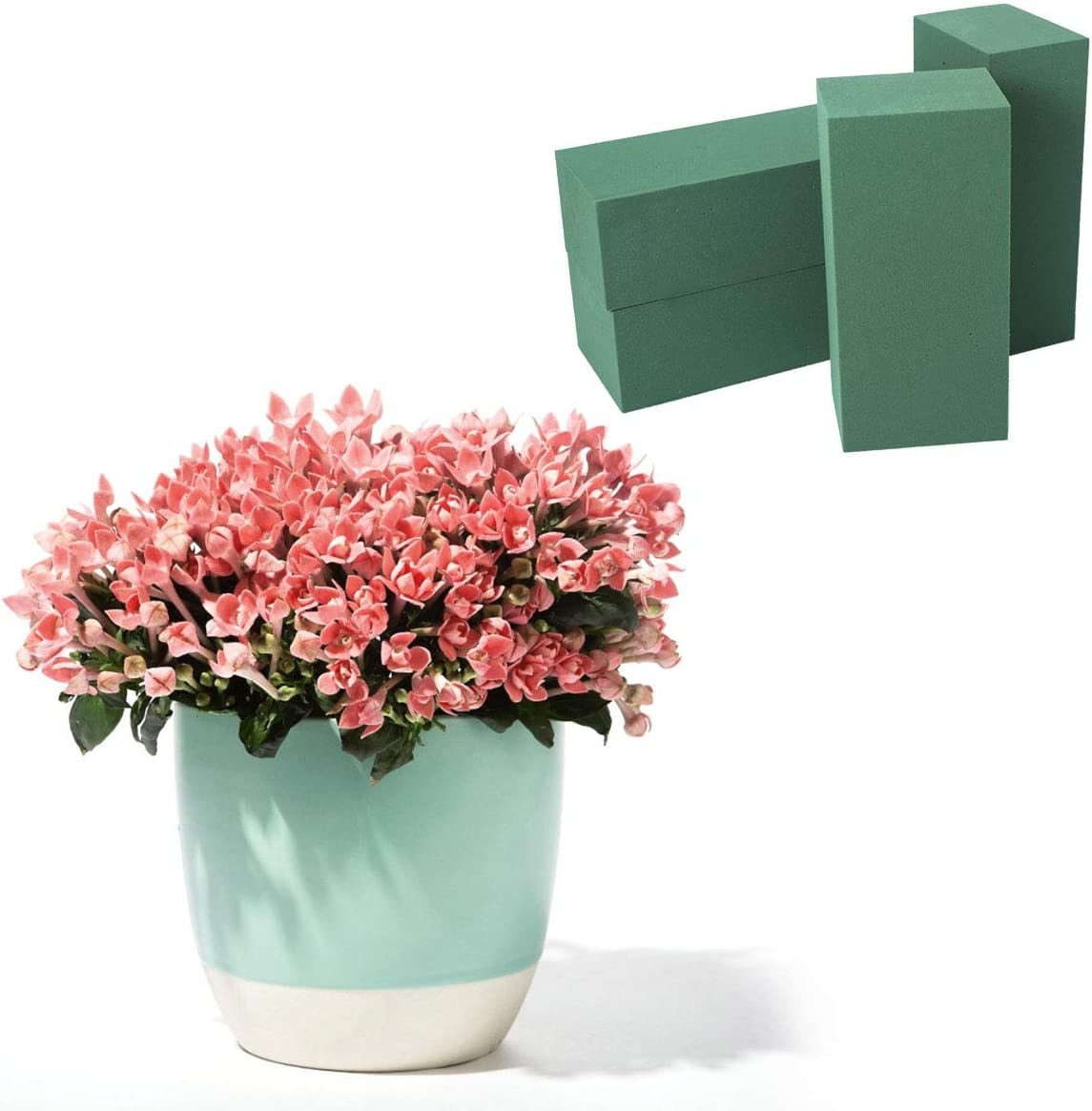 Pack of 4 Wet Floral Foam Bricks, Happon Green Foam Blocks for Flower  Arrangement, Wedding, Party Decoration 