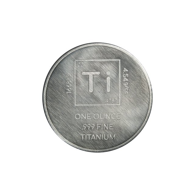 Ronda de titanio de 1 Troy Oz - Diseño de elemento de química pura .999 de Unique Metals