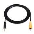 thumbnail image 2 of Cable de vídeo de 3,5 mm a RCA, conector macho de 1/8 de pulgada a cable adaptador de audio RCA macho para coche, 2 of 4
