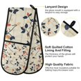 thumbnail image 2 of Yayeee Double Oven Mitt Kitchen Heat Resistant Baking 35" x7" Quilted Glove, Beige Leaves Plaid, 2 of 6
