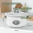thumbnail image 7 of 3.5 Quart Small Slow Cooker, Safe Crock/Ceramic Inner Pot and Glass Lid, White, 7 of 7