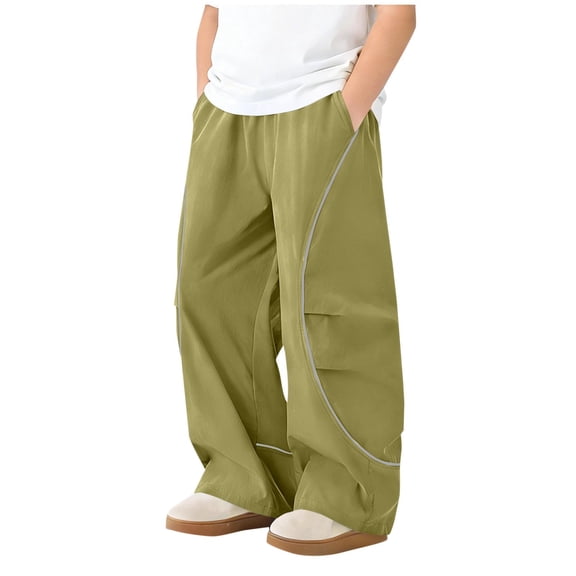 Mifsaly Boys Quick Dry Parachute Pants Kids Wide Leg Baggy Track Pant Lightweight Quick Dry Casual Outdoor Athletic Sportswear with Pockets