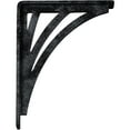 thumbnail image 4 of Ekena Millwork 1 1/2"W x 7 1/2"D x 10"H Nevio Wrought Iron Bracket, (Single center brace), Antiqued Pewter, 4 of 7