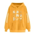 thumbnail image 2 of EchfiProm Womens Football Sweatshirt Hooded with Pockets Hoodies Pullover Yellow Long Sleeve Cute Tops for Womem, 2 of 3