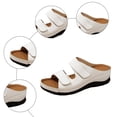 thumbnail image 4 of Rokment Platform Wedge Orthopedic Sandals for Women 2026 Summer Fashion Casual Leather Open Toe Orthotic Walking Slip on Comfortable Beach Dress Slides Slippers Adjustable White Size 6.5, 4 of 6