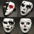 thumbnail image 2 of Mascarilla facial completa para hombre y adulto, máscara para baile callejero, pintada a mano, color blanco, 1 piezas, 2 of 4