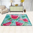 thumbnail image 2 of SKYSONIC 36x24in Summer Cartoon Watermelon Area Rug, Green Leafs Ice Cube Floor Carpet for Indoor Living Dining Room Bedroom, 2 of 7