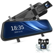 2.5K Mirror Dash Cam Waterproof Backup Camera Car Dash Camera with 10" Touch Screen, Vantop Mirror Dash Cam Front and Rear, Parking Assist, Smart Parking Mode, Loop Recording, G-Sensor C49