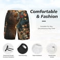thumbnail image 3 of Yiaed Sunshine Butterfly Flower Bear Print Mens Swim Trunks Bathing Suit Compression Liner Beach Swim Shorts Swimwear Quick Dry Zipper Pocket No-Chafing Board Short-, 3 of 6