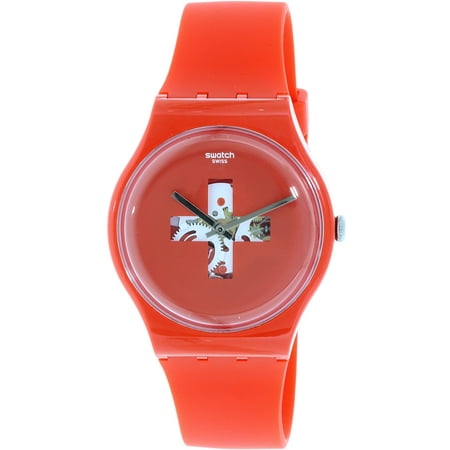 Swatch Men's Originals SUOR106 Red Silicone Quartz Watch