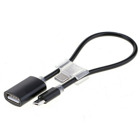 Micro USB + Type C to USB Female Adapter Cable 2 in 1 OTG Adapter Cable (Best Otg Cable Company)