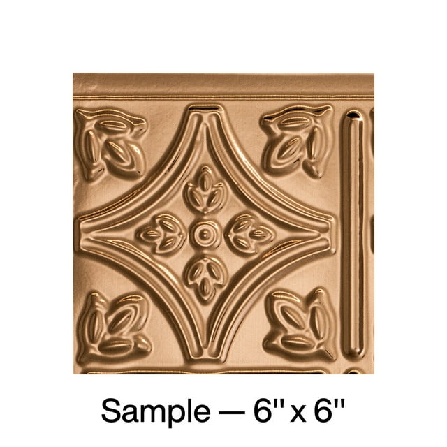 FASÄDE Traditional Style/Pattern 1 Decorative Vinyl Backsplash Panel in Polished Copper (6X6 Inch Sample)