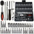 thumbnail image 2 of 46-piece set 1/4 ratchet wrench with hexagonal sleeve wrench set Automobile repair tool complete set Quick tool Quick repair, 2 of 8