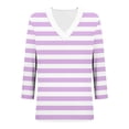 thumbnail image 6 of Jalioing 3/4 Sleeve Shirts for Women Casual Print V Neck Spring Summer Tees Tops Fashion Loose T Shirt Clothes, 6 of 9