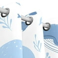 thumbnail image 3 of Whales Blue Leaves Black Out Curtains 84 Inch Length Curtains for Sliding Glass Doors Bedroom Living Room 2 Pack, 3 of 6