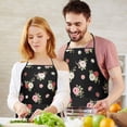 thumbnail image 5 of Pioneer Flower Floral Print Pattern Cotton Linen Apron with Pockets, Waterproof Adjustable, 33x27 Inch for Kitchen, Gardening, BBQ, Salon, 5 of 6