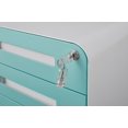 thumbnail image 3 of White 3-Drawer Office Filing Cabinet on Wheels with Lockable Storage for, 3 of 9