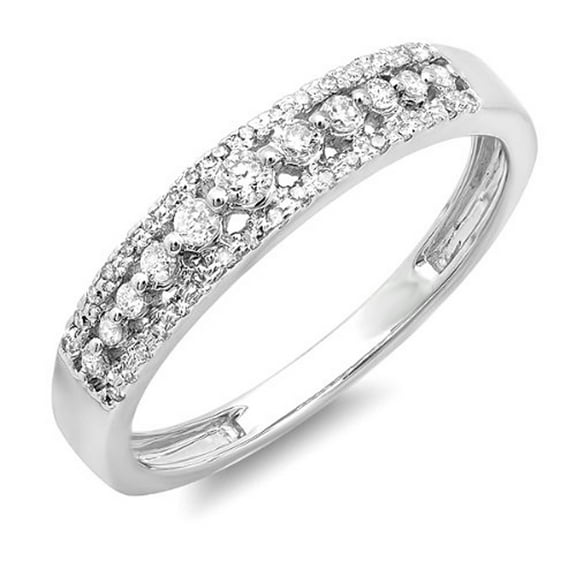 Dazzlingrock Collection 0.25 Carat (ctw) 14k Round Diamond Ladies Anniversary Wedding Band Ring 1/4 CT, White Gold, Size 5