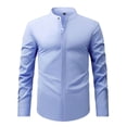 thumbnail image 2 of Men Solid Color Long Sleeve Button Down Shirt Casual Turn Down Collar Top Fashion Lightweight Soft Fabric Daily Business Work Outdoor Sport Wear Shirts Polos For Men, 2 of 5