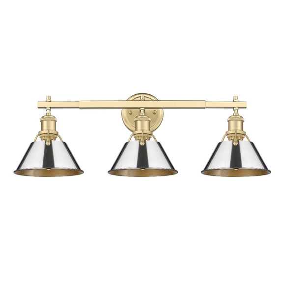 Orwell 3-Light Vanity Light in Brushed Champagne Bronze with Chrome