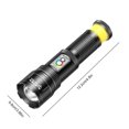 thumbnail image 2 of Luz flash recargable linterna de mano zoomable con luz de mazorca para acampar, 2 of 9