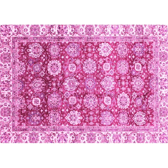 Ahgly Company Indoor Rectangle Oriental Pink Traditional Area Rugs, 5' x 8'