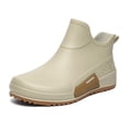 thumbnail image 2 of IEMIEMIEM Womens Rain Boots 2026 Fashion Couple Walking Water Shoes Ankle Rubber Water Resistant Boots Non Slip Soles Mid Calf Booties Outdoor Casual Slip On Shoes for Fishing Camping Beige 7 Wide, 2 of 7